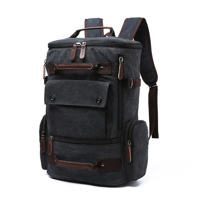 sac à dos vintage en toile pour homme, cartable d'école, de voyage, grande capacité, pour ordinateur portable