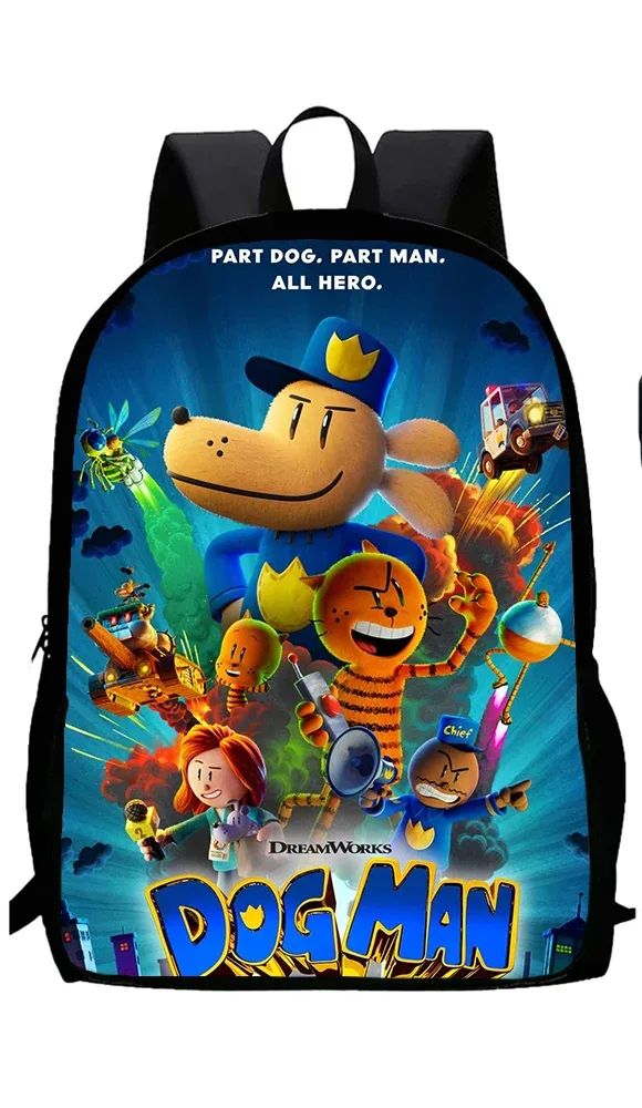 sac à dos d'école de dessin animé dogman pour enfants, sacs à lunch, sacs à crayons, garçons, filles, meilleur cadeau, ensemble de 3 pièces