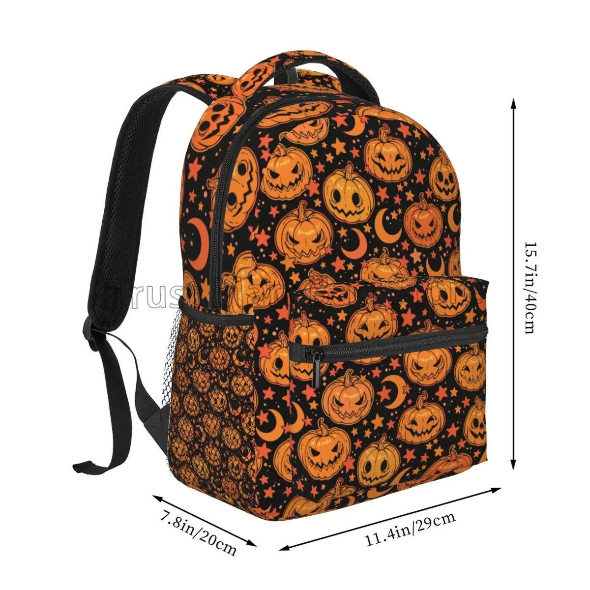 Halloween citrouille lune étoiles sacs à dos d'ordinateur portable légers grande capacité sac à dos d'école étanche pour hommes femmes garçons filles