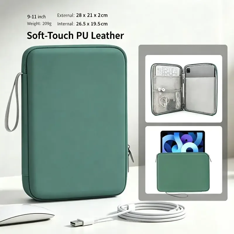 étuis pour tablette de 11/12,9 pouces, sacoche portable pour tablette, pochette de rangement protectrice pour les voyages quotidiens et l'utilisation au bureau