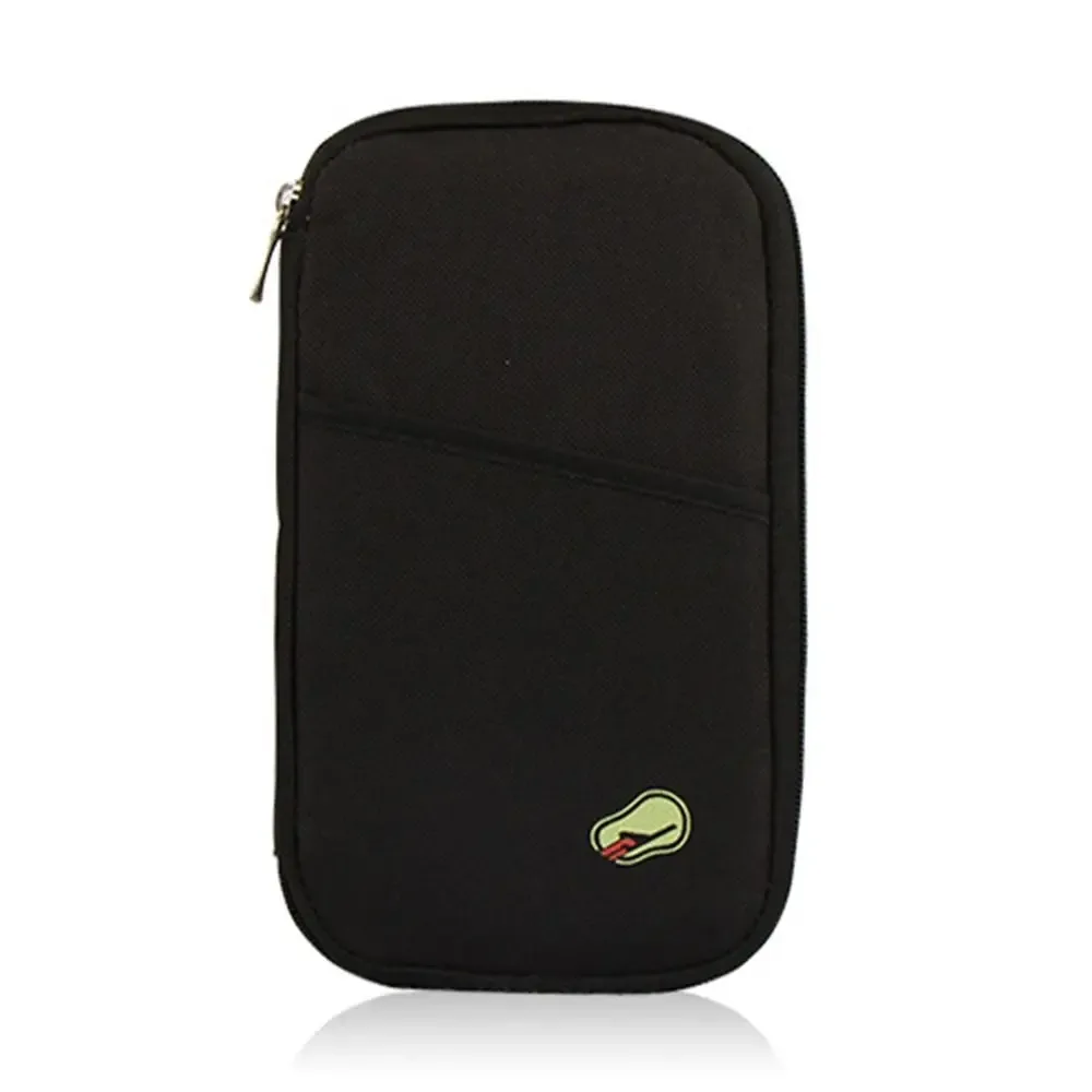 sac portefeuille de voyage à fermeture éclair, organisateur de passeport, porte-documents, porte-billets