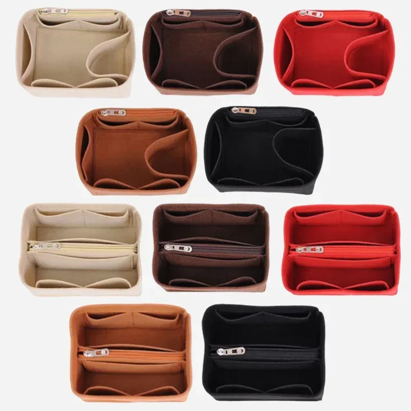 sac à cosmétiques de voyage portable, doublure intérieure en feutre, sac à main pour dames, pochette de rangement, organisateur de maquillage, accessoires de rangement à la mode