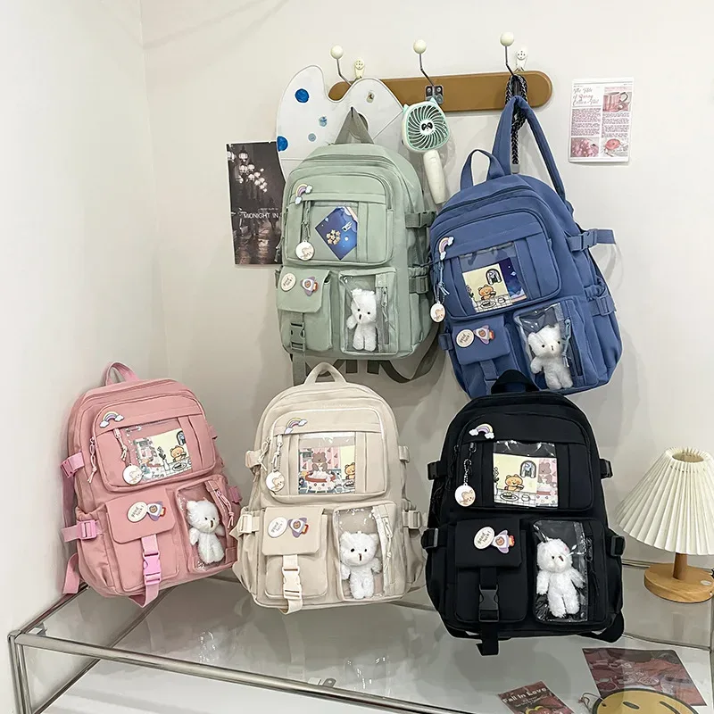 sac à dos de style japonais pour filles, sac mignon de style coréen kawaii, sac d'étudiant pour le campus, sac à dos décontracté grande capacité pour ordinateur portable 2026