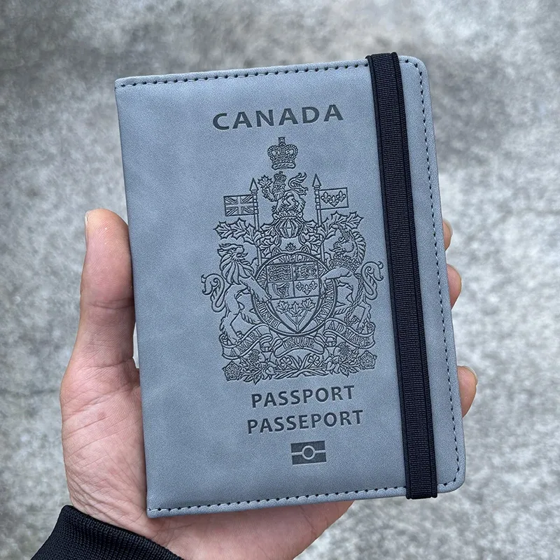 couverture de passeport canadien pour femme, portefeuille de voyage rfid, porte-passeport
