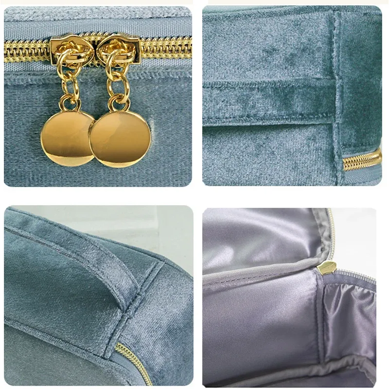 xmessun nouveau sac cosmétique de voyage en flanelle à la mode pour les femmes, sac de maquillage à main de grande capacité décontracté de créateur de mode a327