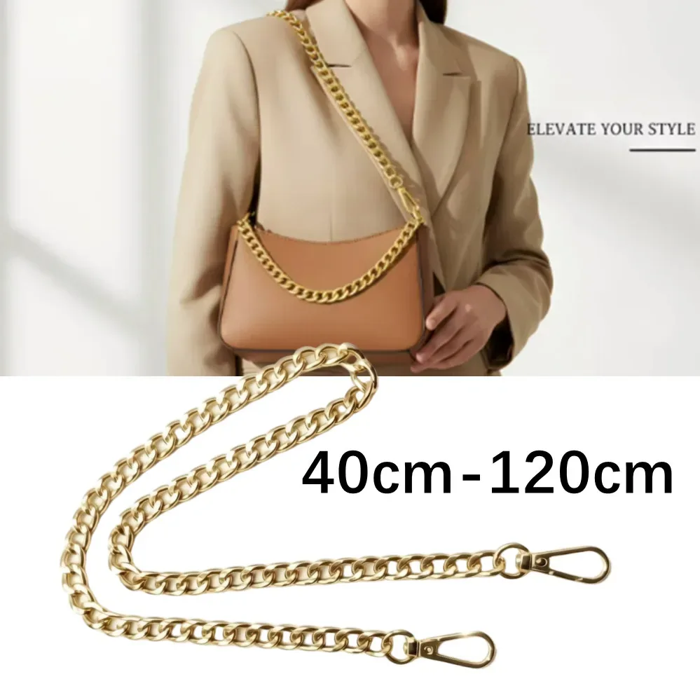 Chaîne en métal polyvalente pour sac à bandoulière, sac de poignet, remplacement de sangle, accessoires de bagage, décoration