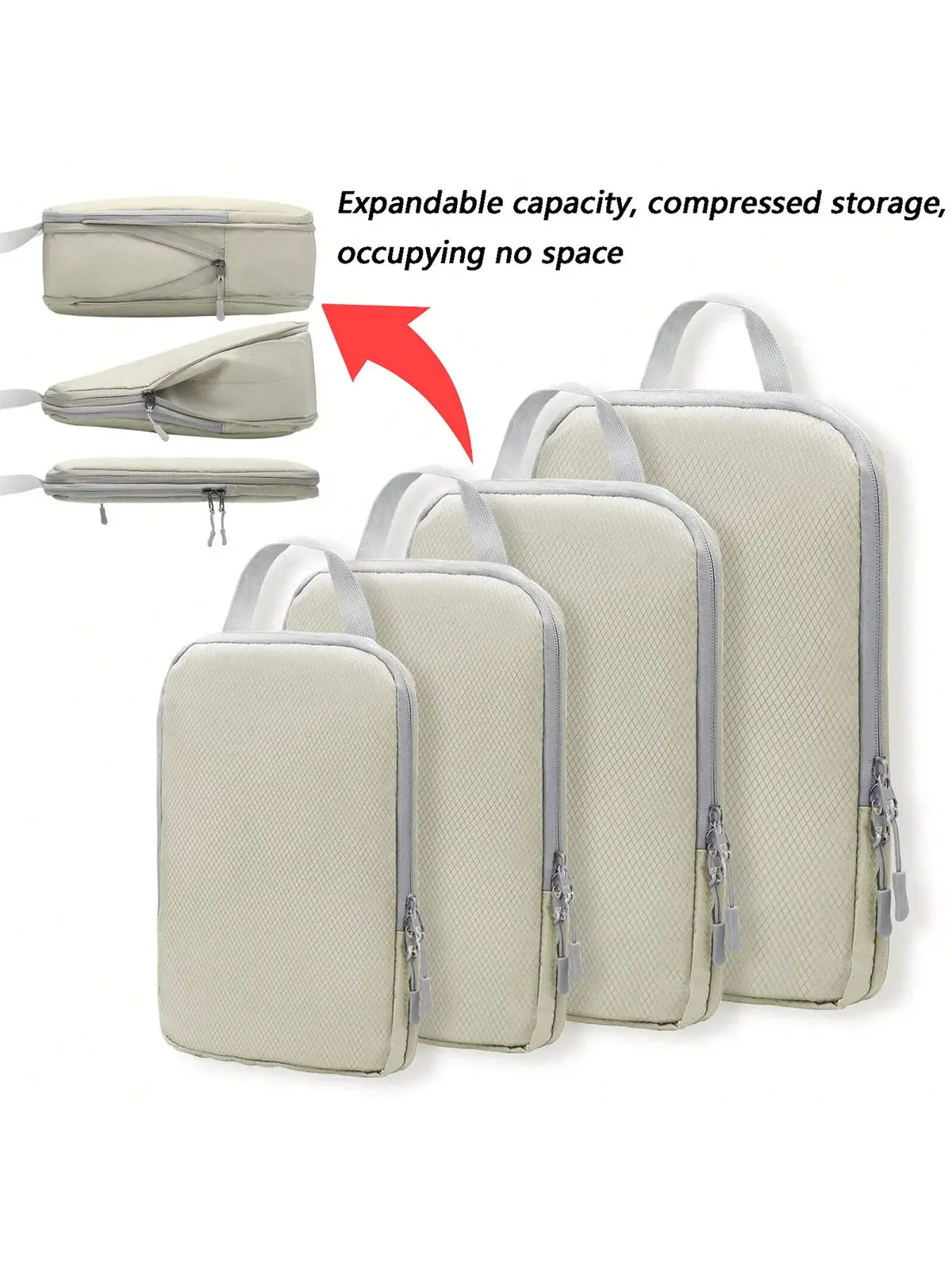 4 pièces/ensemble emballage compressible sac de rangement de voyage cubes valise étanche en nylon portable avec sac à main organisateur de bagages ryanai
