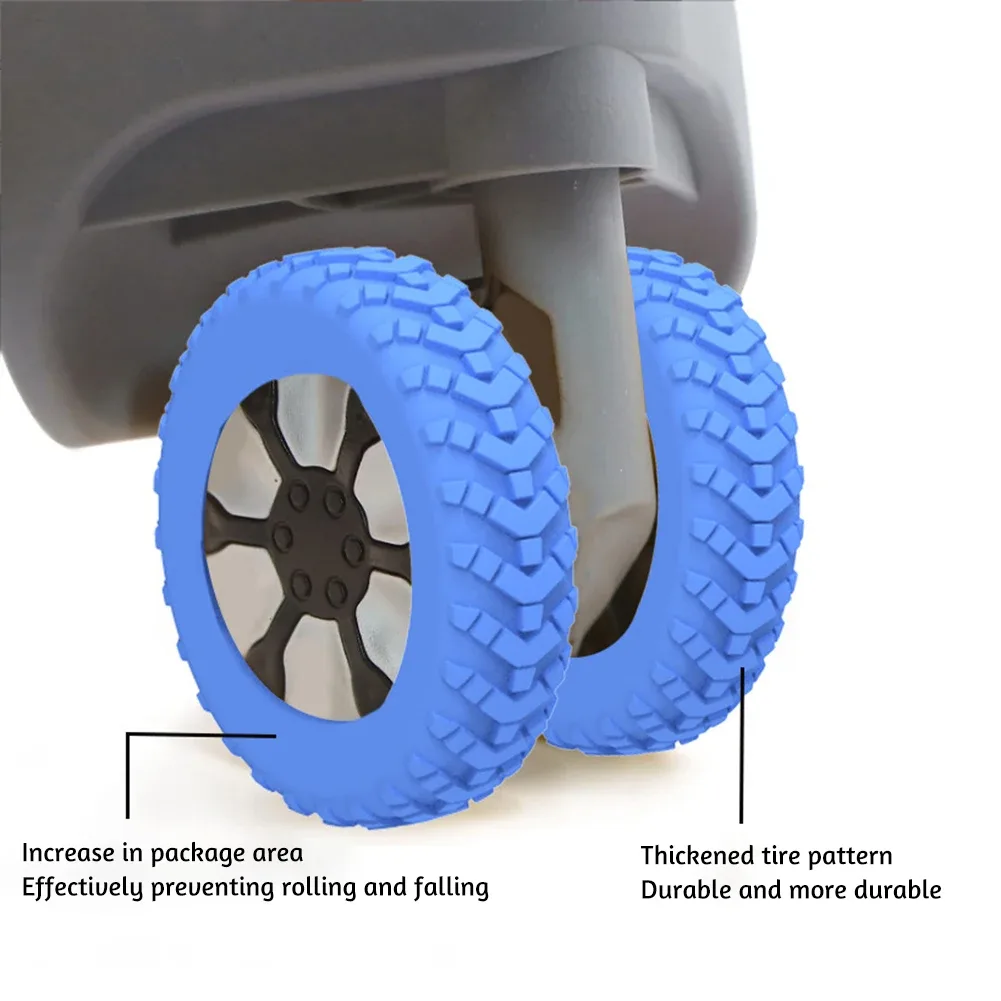 roues de valise universelles en silicone, 8 pièces, chariots de degré d'usure, roulette pour valise