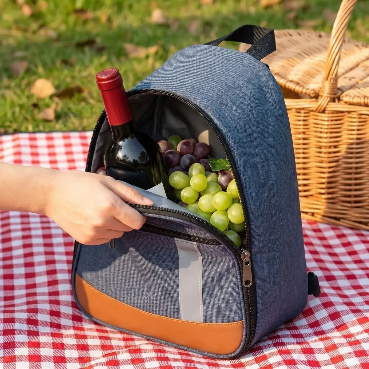 sac à dos isotherme multifonctionnel en tissu oxford grande capacité pour les voyages en plein air, sac isotherme pour pique-nique, sac à glace pour vin