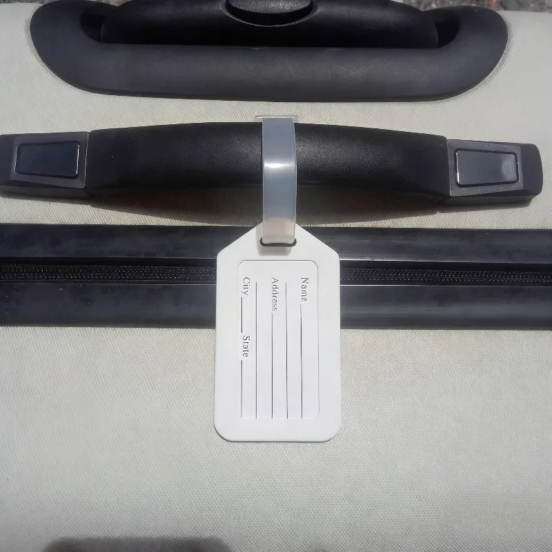 étiquettes de bagages de voyage portables avec carte d'identité, étiquettes d'embarquement en pvc diy, étiquettes nominatives pour valises, accessoires de voyage unisexes
