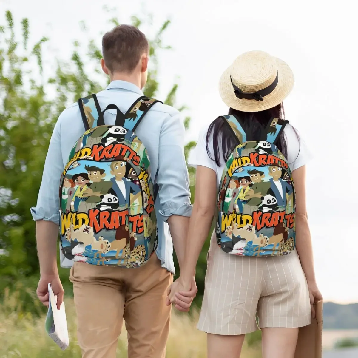 wild kratts sac à dos pour hommes femmes mode étudiant randonnée voyage sac à dos collège sac à bandoulière léger
