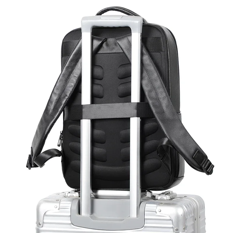15.6 pouces sac à dos pour ordinateur portable hommes 100% en cuir véritable hommes sac à dos usb charge sacs à dos sac de voyage cartable étudiant bookbag