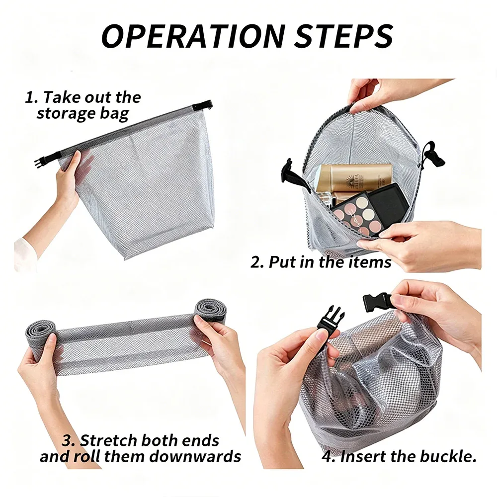 sac de rangement pliable imperméable avec cordon de serrage, grande capacité, pour le sport, la gym, la natation, les voyages, les articles de toilette