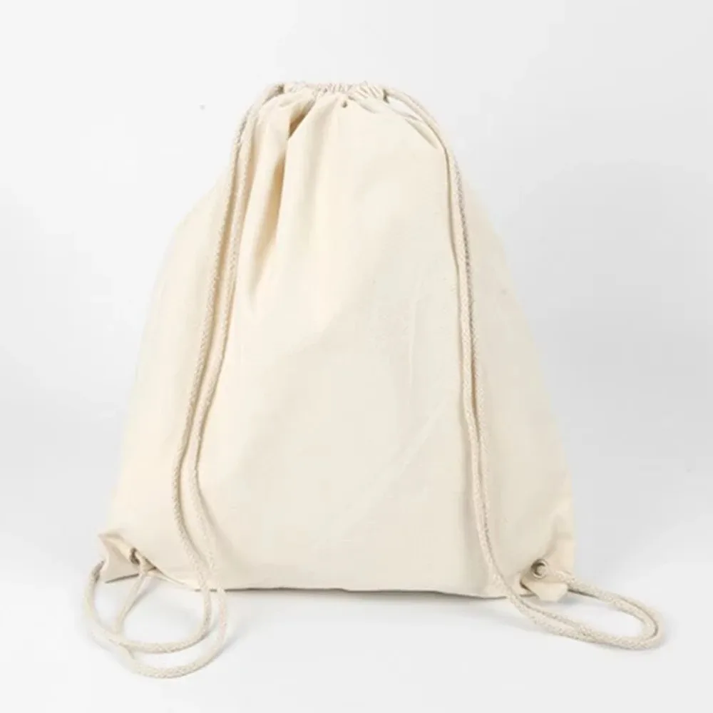 sac en toile à cordon de serrage pour l'épaule, pochettes de rangement, sac à dos de shopping pour étudiant, pochette en coton pour la gym, les voyages et le rangement