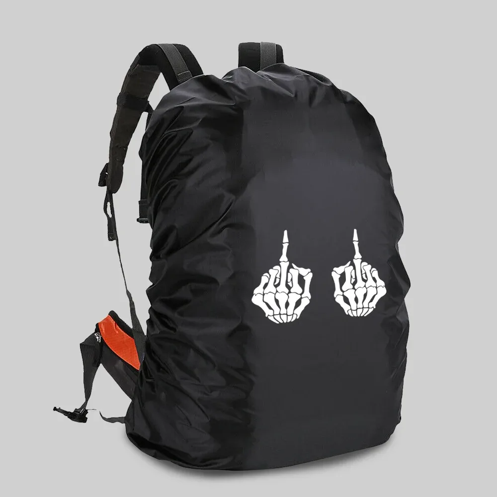 juste de protection imperméable et anti-poussière pour cartable, sac à dos d'escalade en plein air, impression d'image blanche, housse de pluie pour le camping, 20-70l