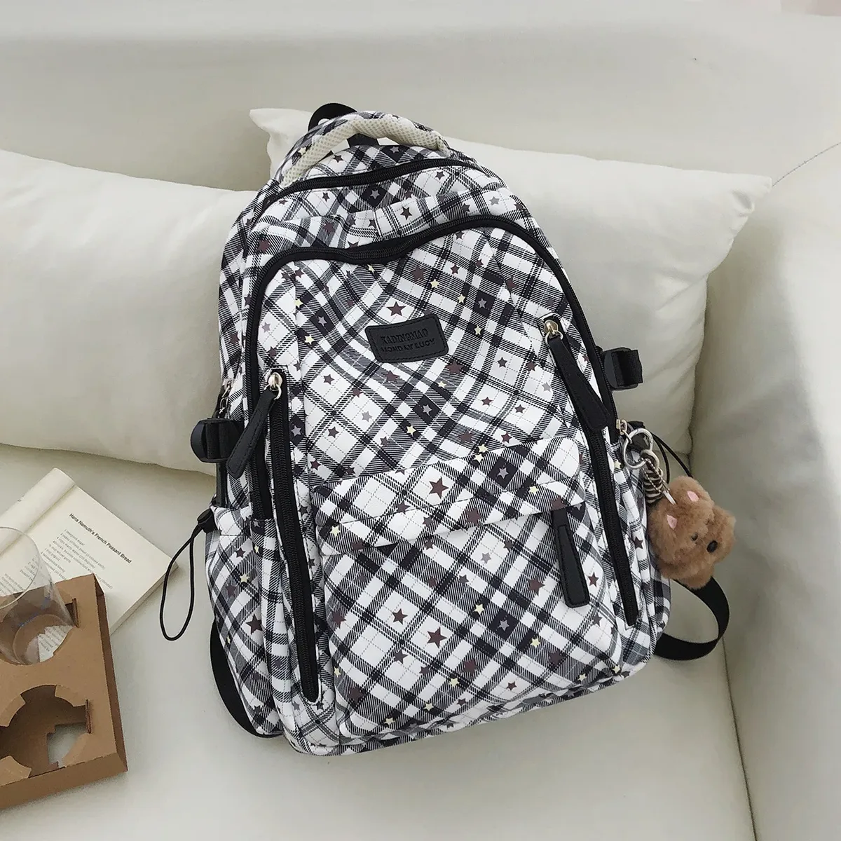 sac à dos scolaire grande capacité style coréen pour jeunes filles du collège, sac à dos de navetteur, sac à dos de campus en nylon pour jeunes, capacité 20-35l