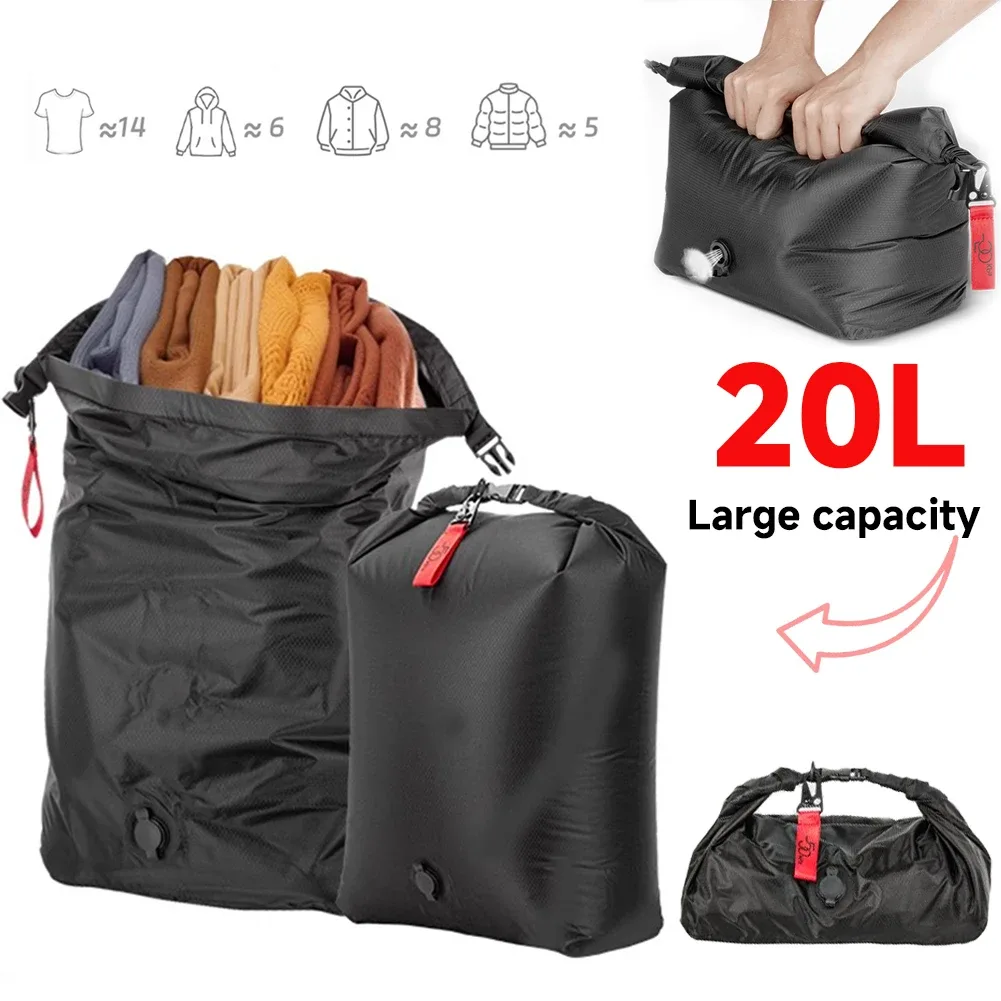 sac de rangement à compression sous vide, portable, grande capacité, étanche, sac à bagages, sac à vêtements, 