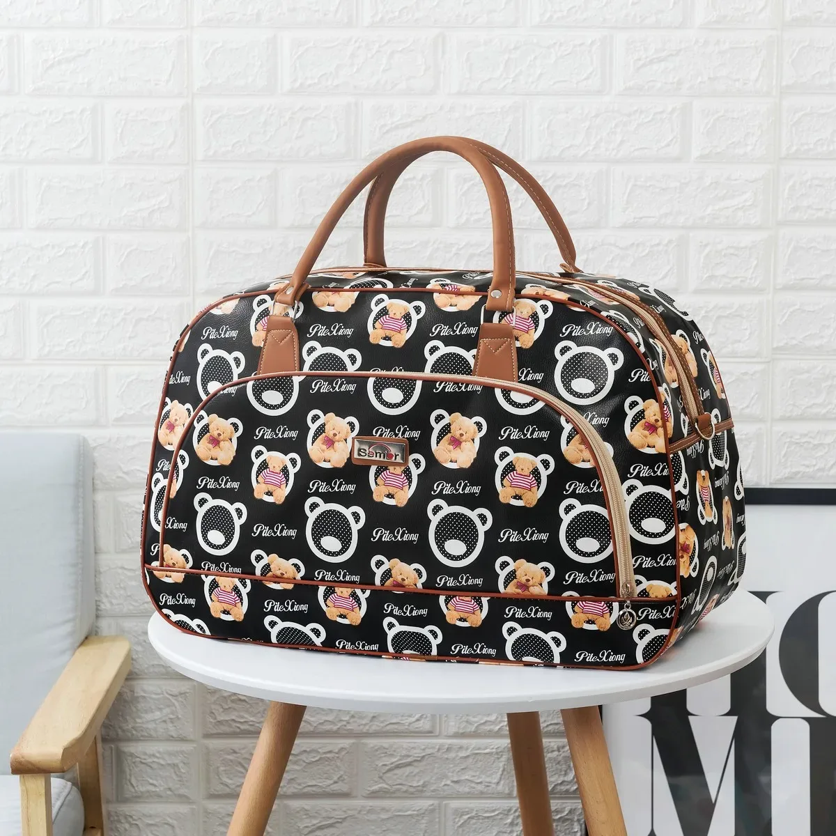 sacs fourre-tout de voyage en cuir pu pour femmes, sac à bagages de grande capacité, sac de sport étanche, sac de voyage décontracté pour week-end, organisateur