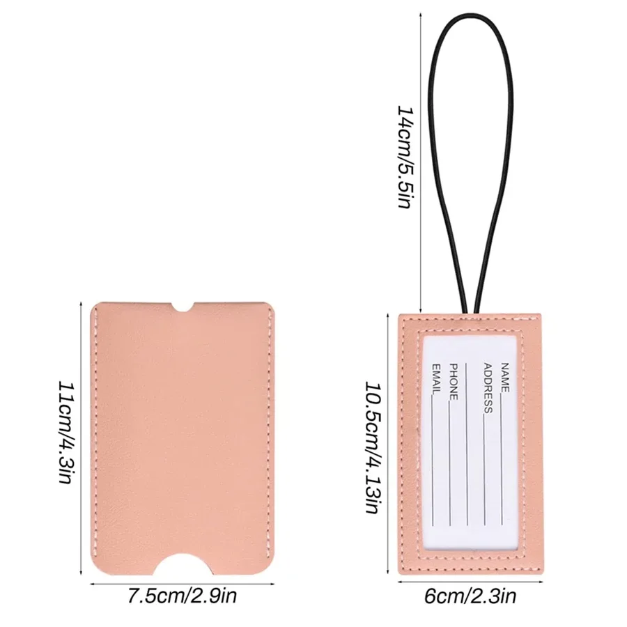 étiquettes de bagage en cuir pu, étiquettes nominatives de valise, accessoires de voyage, étiquette d'embarquement, étiquettes d'identification de nom, 4 pièces/ensemble