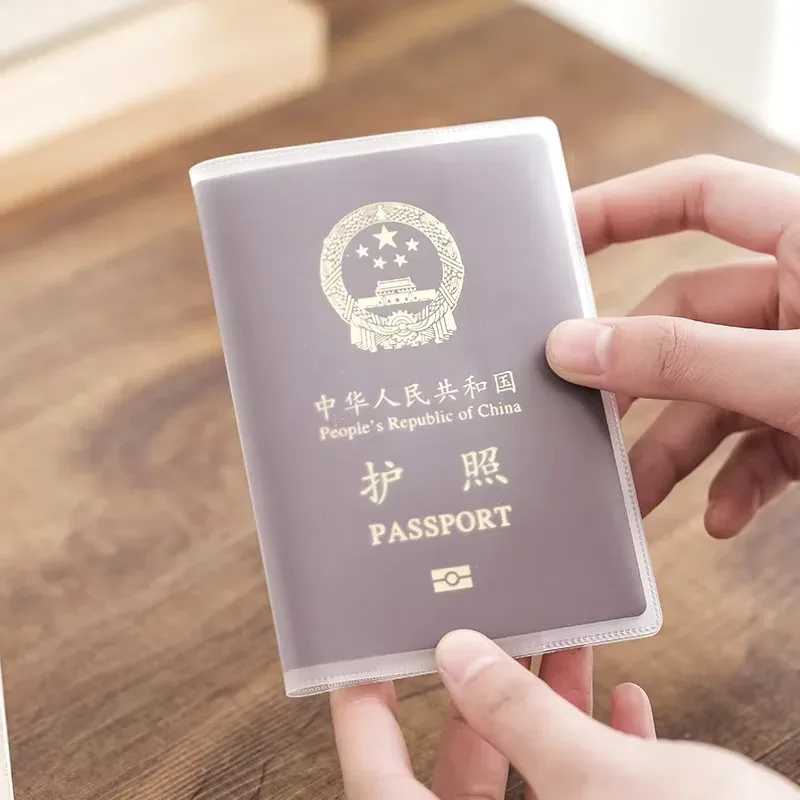 housse de protection pour passeport, 1 à 3 pièces, transparente givrée, matériau pvc, étui étanche pour documents