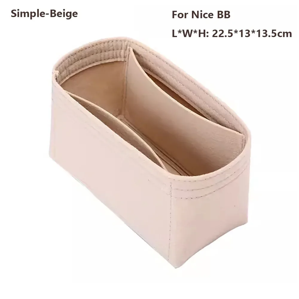 organisateur de sac à main en feutre, insert de rangement portable pour sacs lv nice nano/mini/bb/vanity