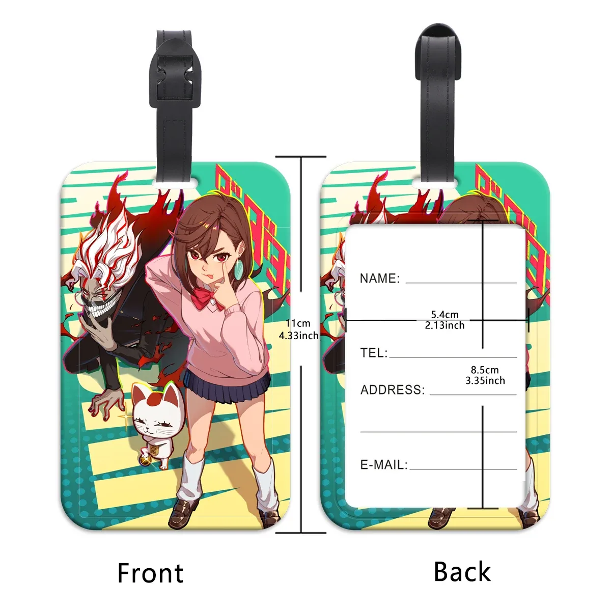 étiquettes de bagage anime japonais, identification de valise, porte-nom, étiquette de bagage, embarque de voyage, accessoires de valise portables
