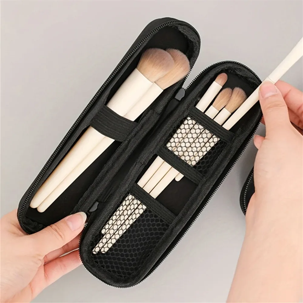 1PC Portable voyage maquillage brosse sac de rangement boîte ombre à paupières brosse sourcil crayon sac de rangement maquillage des yeux Portable brosse sac