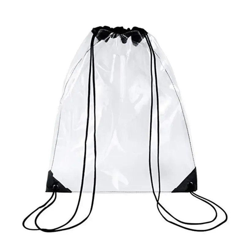 sac à dos transparent avec cordon de serrage 33x43cm, fourre-tout de sport pour l'école, nouvelle collection