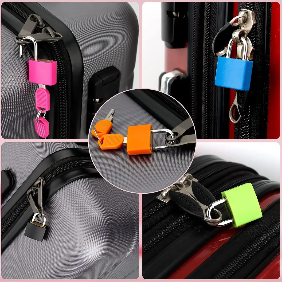 4 serrures de valise avec clés en cuivre pour protéger vos effets personnels, ensemble de 4 mini cadenas pour valises et sacs à dos