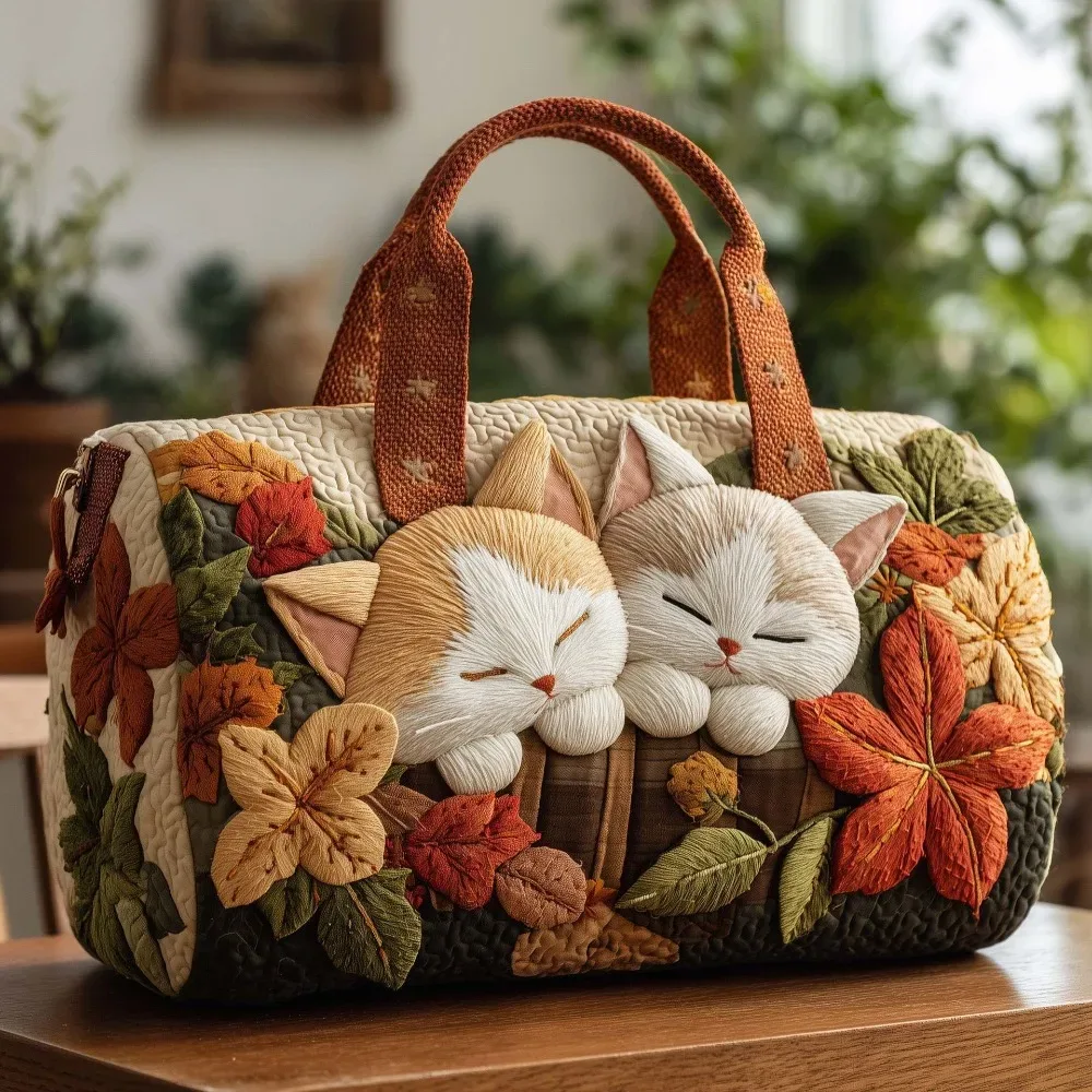 sac de voyage matelassé à bandoulière, matelassage 3d, grande capacité, sac à main pour courtes distances, sacs fourre-tout, motif animaux