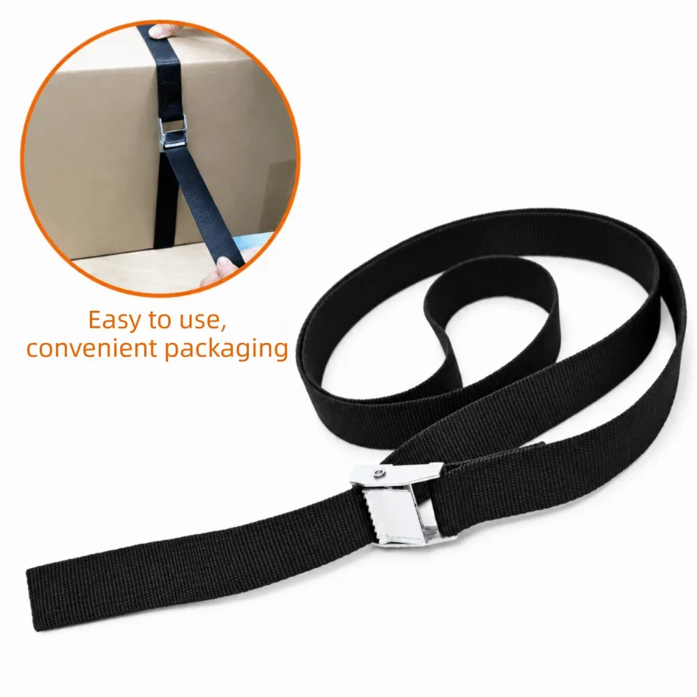 Sangles d'arrimage noires 1/2/3 mètres * 25 mm, sangles de bagages réglables, ceinture à cliquet robuste, boucle en métal, sangles d'arrimage de cargaison