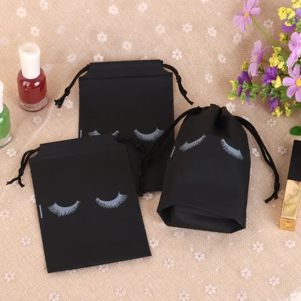 sacs de rangement pour soins post-cils, 30 pièces, avec cordon de serrage, pochette d'emballage de voyage en plastique eva étanche, accès aux extensions de cils
