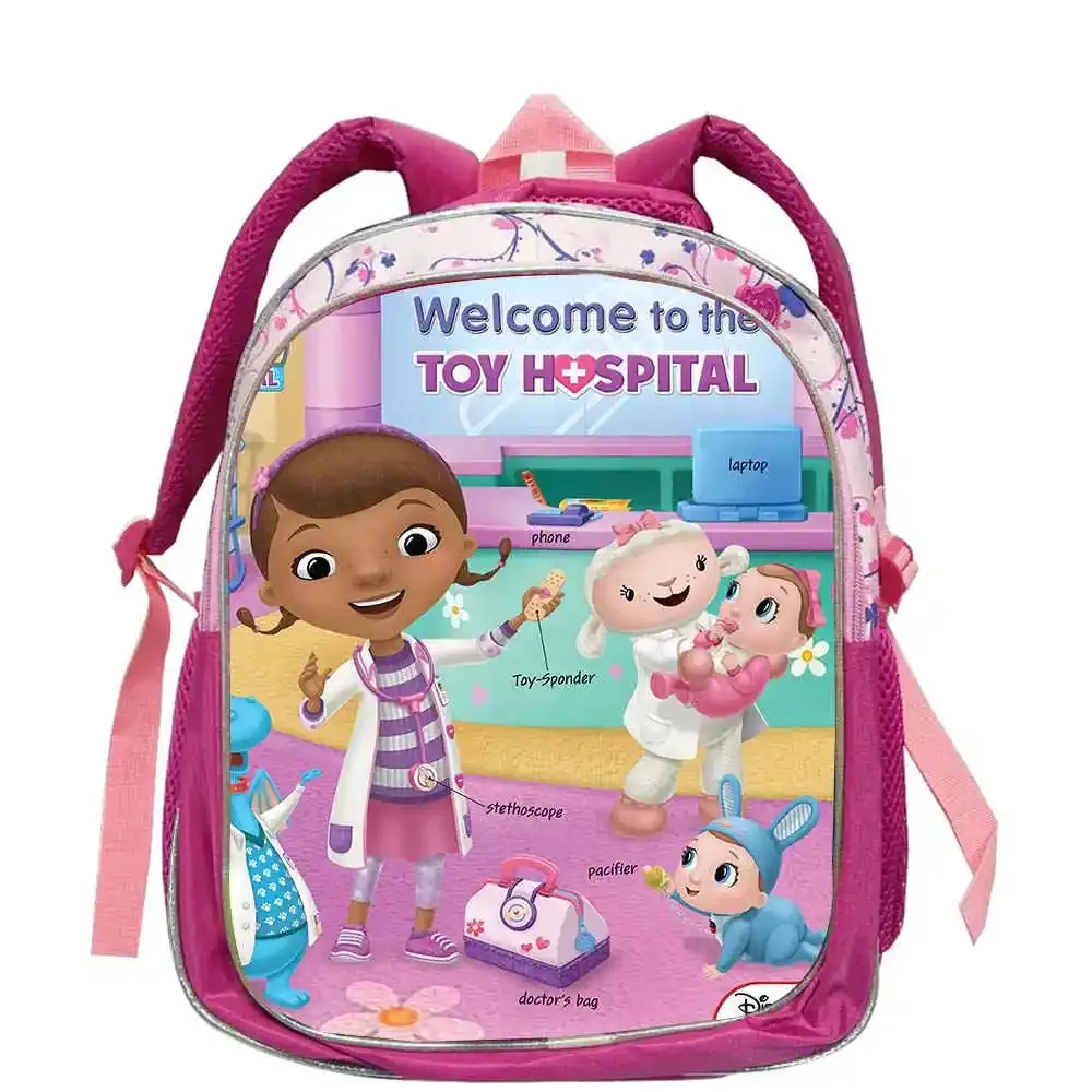 sac à dos d'école doc mcstuffins pour garçons et filles, 12 pouces, sac à dos pour élèves de maternelle, sac à dos à la mode pour étudiants, mochila