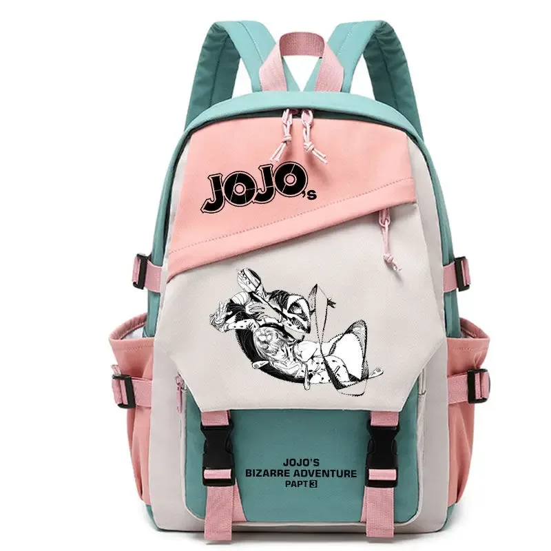 kujō jōtarō anime jojo's bizarre adventure sac à dos étudiant sac d'école toile adolescents sac à dos de voyage en plein air cadeau de mode