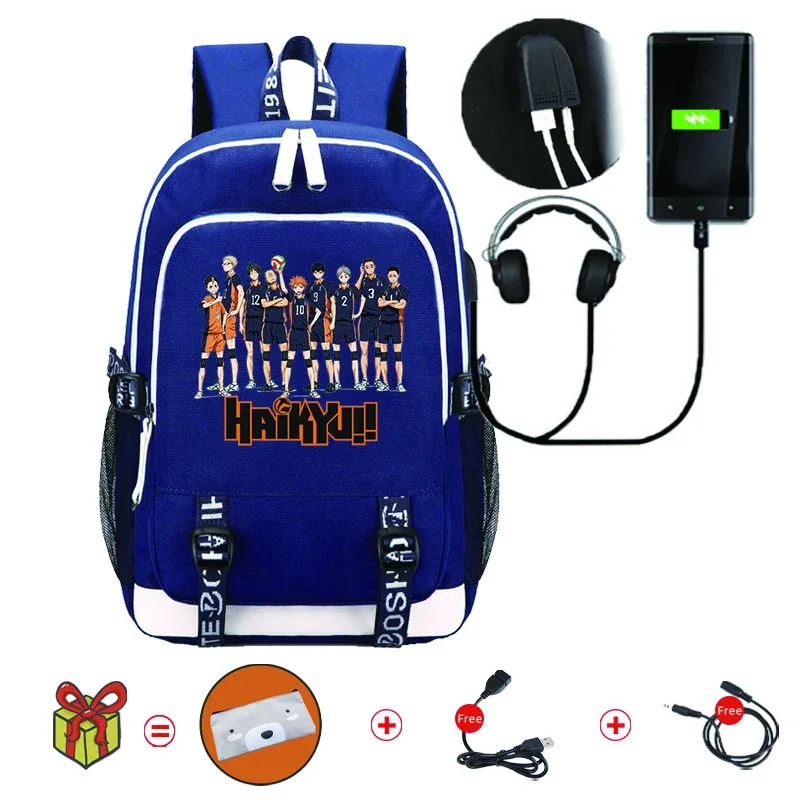 sac à dos anime volleyball junior pour adultes, cartable manga, sac pour ordinateur portable étanche, grande capacité pour voyager, 03 bookbags