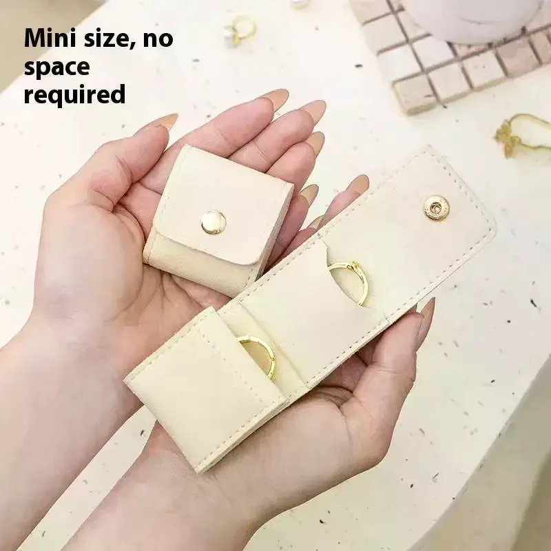 Sacs de rangement pliants pour bijoux, jolis petits sacs en microfibre à fermeture à pression, boucles d'oreilles, bagues, colliers à breloques, pochettes cadeaux