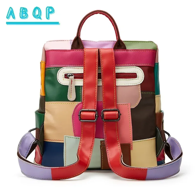 sac à dos interne de grande capacité, sac à dos irrégulier avec épissure de couleur, sac à main quotidien d'extérieur décontracté pour femmes