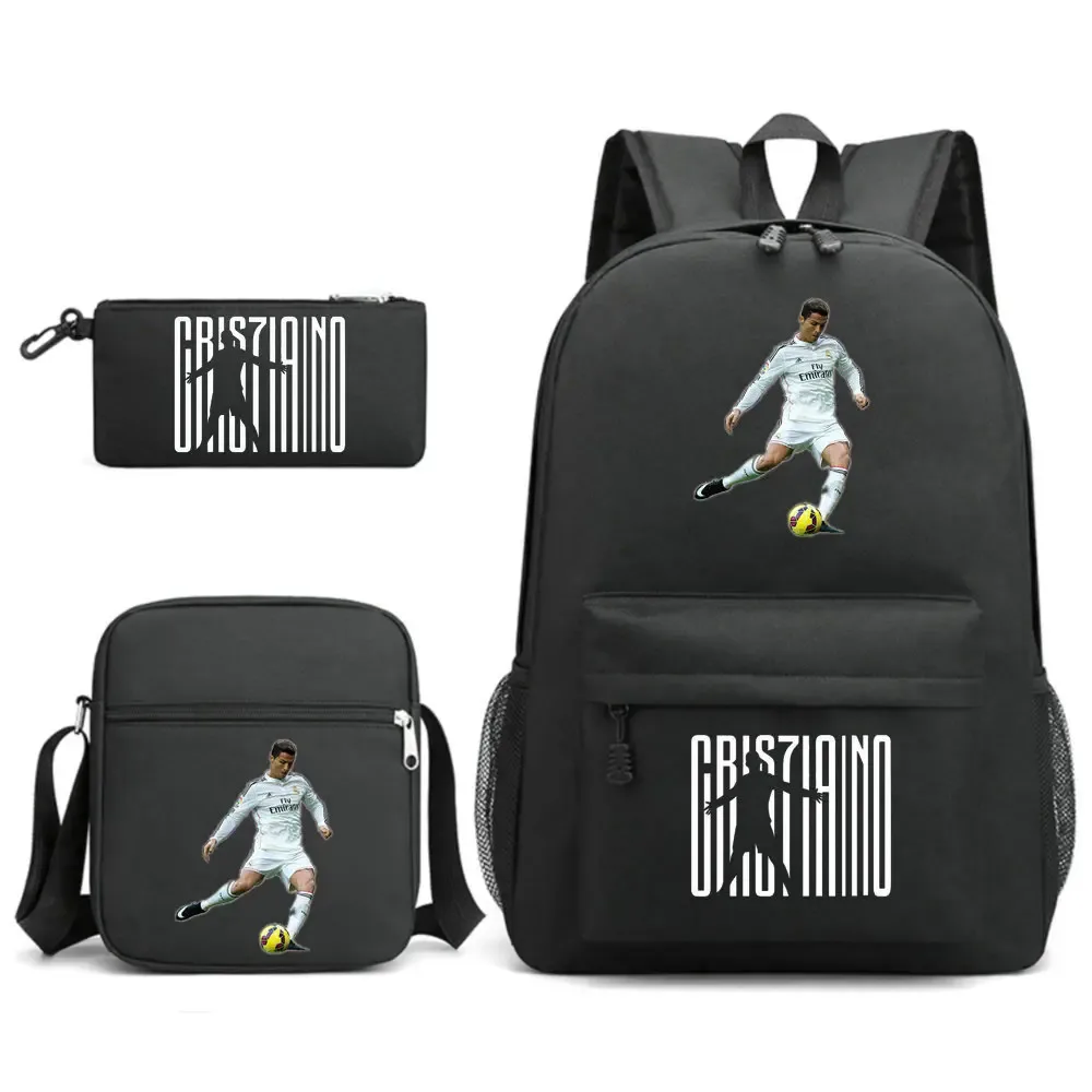 sacs à dos de voyage et d'extérieur imprimés cr7 pour femmes et filles, avec sacs à déjeuner, légers, pour adolescents, sac à dos pour ordinateur portable