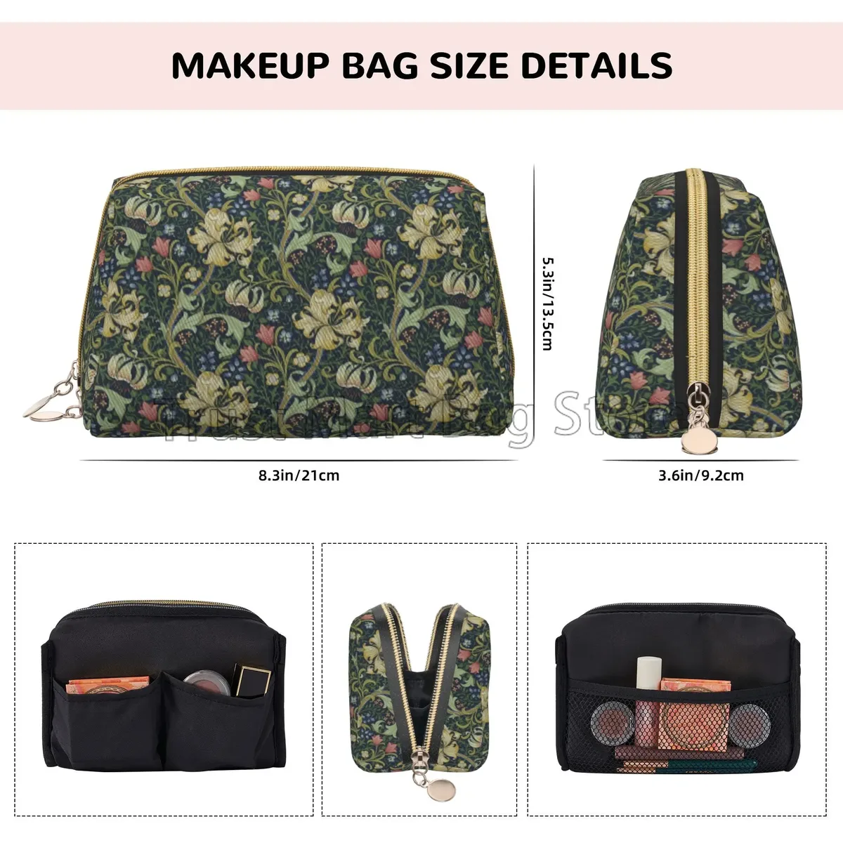 trousse de maquillage en cuir imprimé william instability pour femme, trousse de toilette cosmétique de voyage, grande capacité, étanche