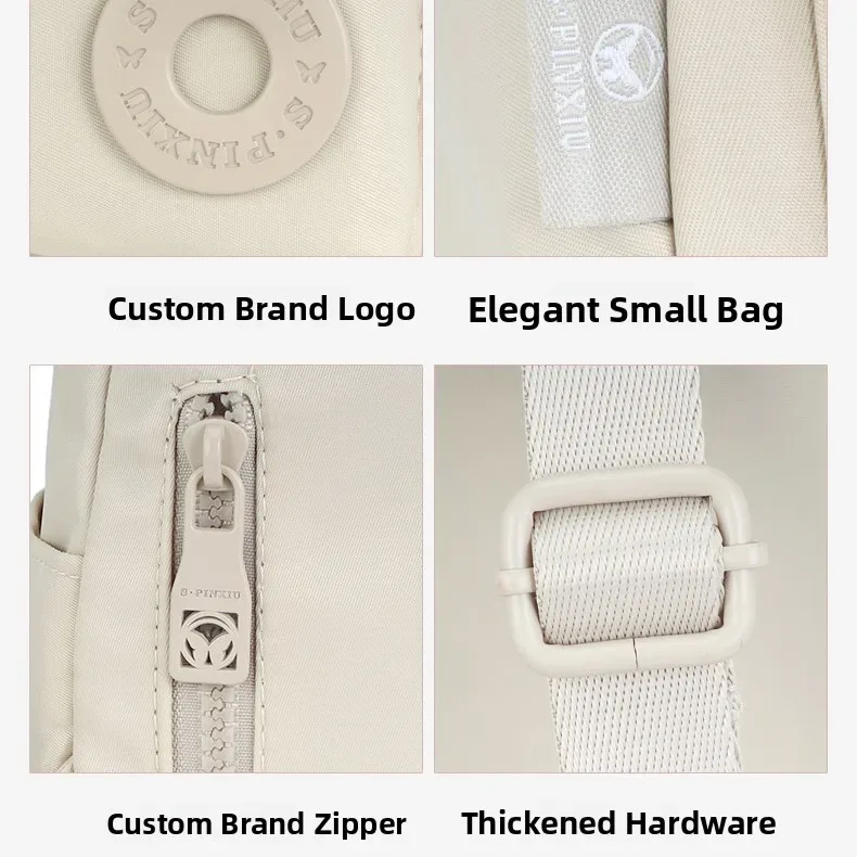 sac à main en nylon décontracté pour voyage, sac bandoulière léger multi-couches, sac à dos unisexe respirant avec sangle d'épaule, couleur unie