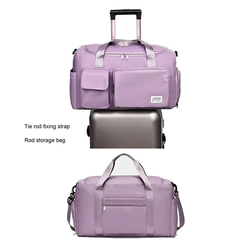 sac de voyage à main de grande capacité pour femmes, sacs de sport de nuit avec compartiment à chaussures, sacs de sport et de fitness pour femmes, 2024