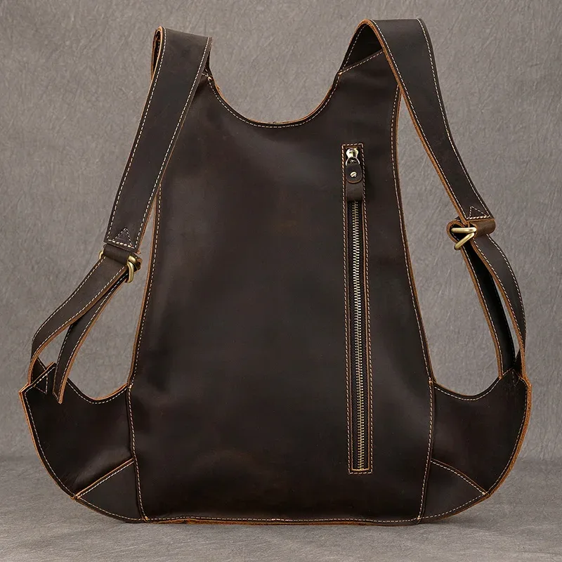 luufan – sac à dos antivol en cuir véritable pour homme et femme, sac de jour pour téléphone ipad, pochette de voyage d'affaires, sac à dos d'école de sécurité