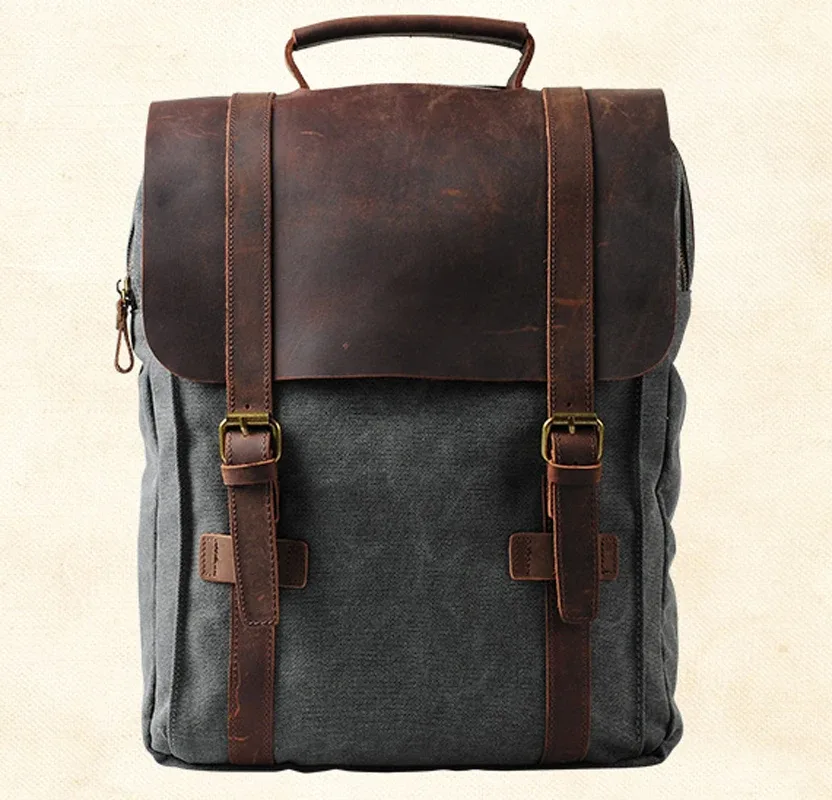 Sac à dos homme tendance en cuir, sac à dos militaire en toile, sac à dos homme, sac à dos femme, sac à dos scolaire, sac à dos, mochila