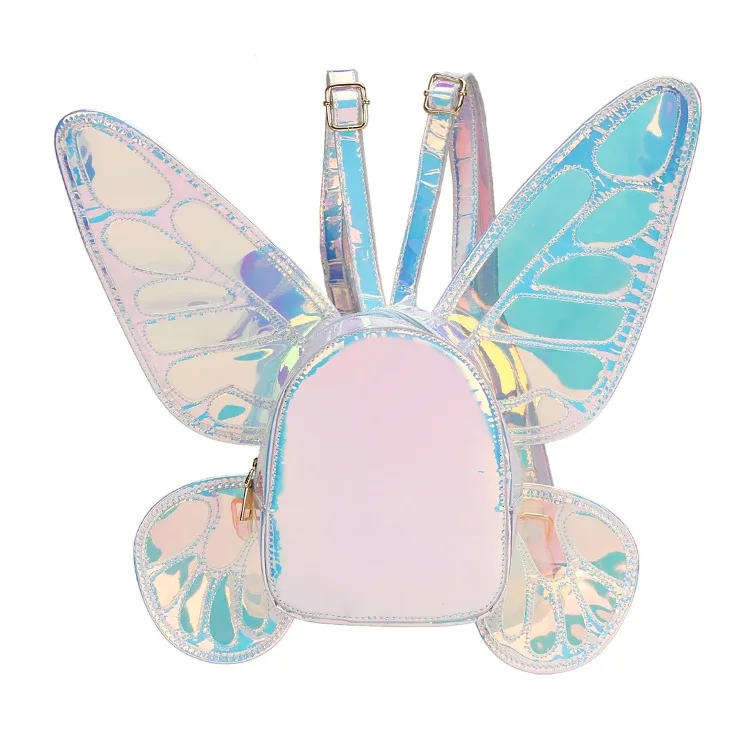 sac à dos laser papillon amusant pour femme, ailes d'ange, sac de jour lancé, mini sac de voyage, sac étudiant casting, mode 2021