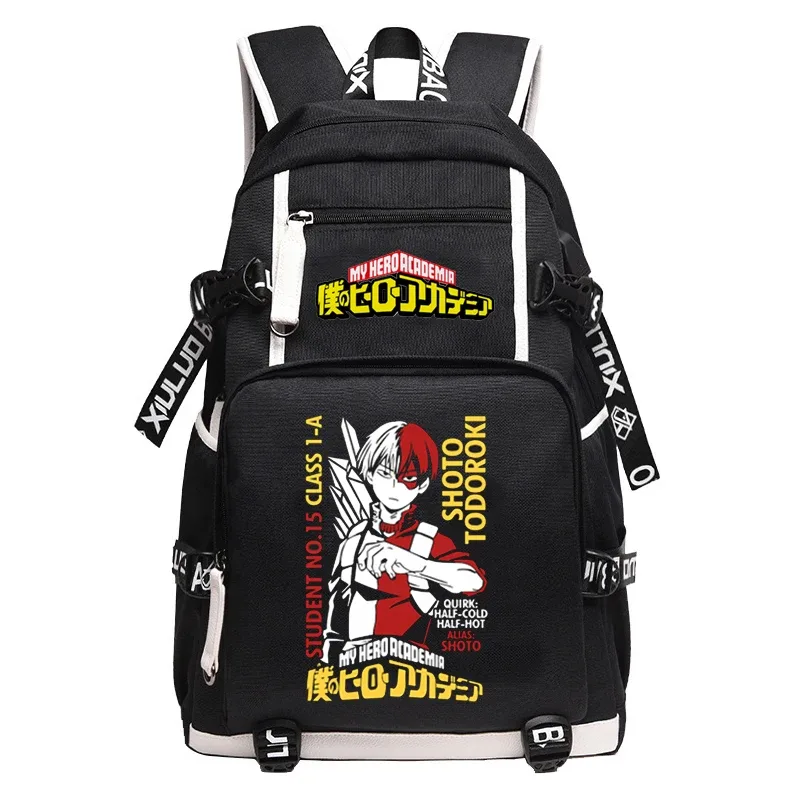 grand sac à dos anime oxford pour adolescentes, sac de voyage étanche, sac à dos bakugou katsuki pour hommes