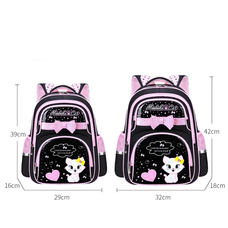 nouveau sac d'école primaire coréen en cuir pu 2020 mode filles mignonnes avec chat mignon sac à dos orthopédique étanche