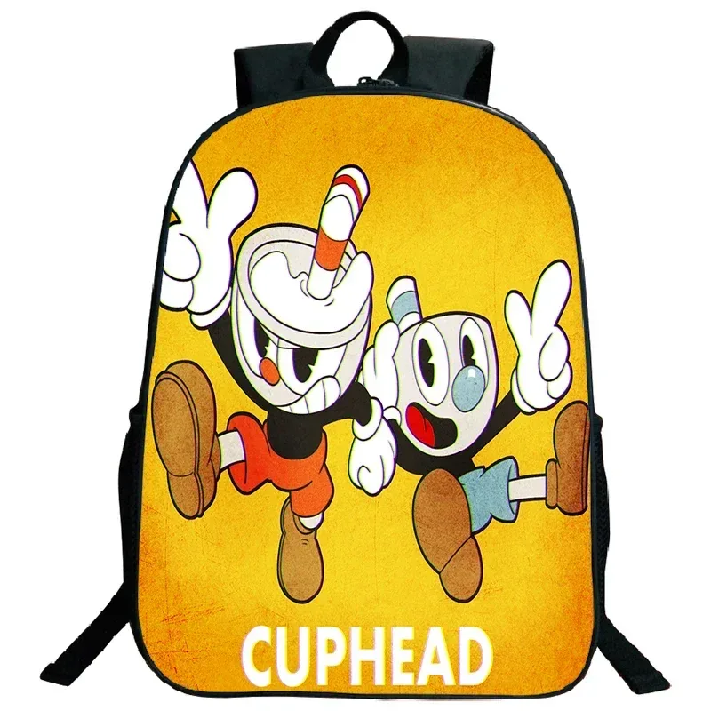 sacs de voyage, sacs d'école souples, sac à dos pour ordinateur portable, grande capacité, sac à dos imprimé cuphead pour garçons et filles, sac d'école cosplay pour étudiants
