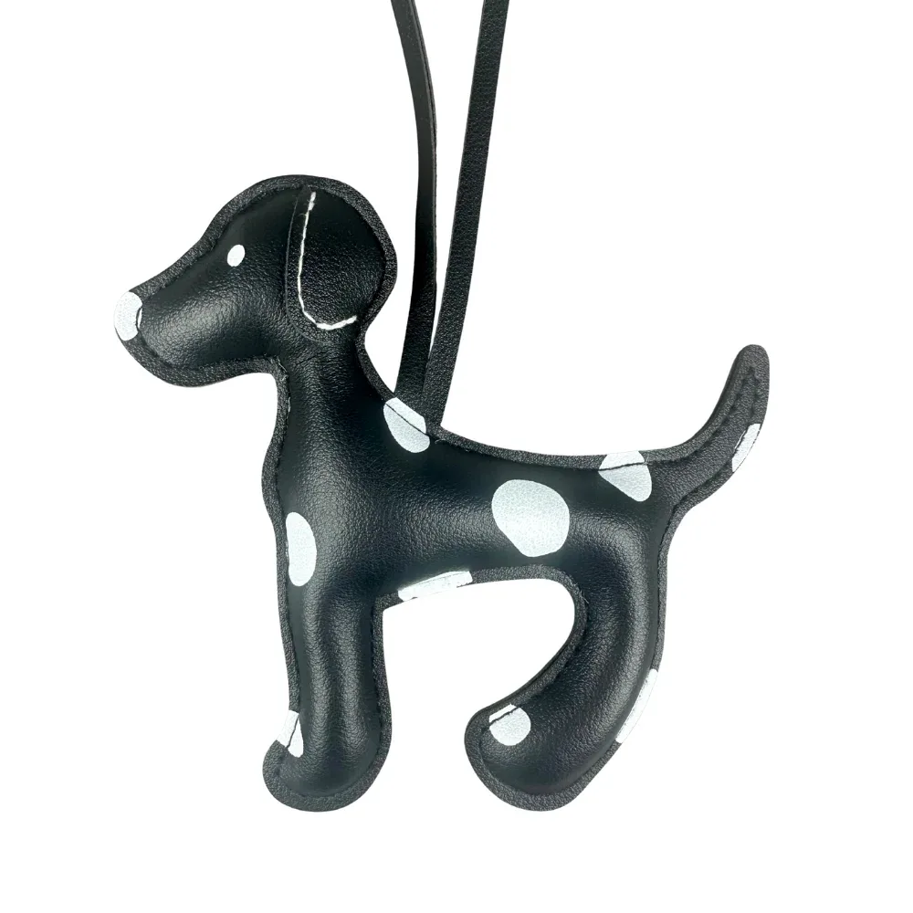 porte-clés en cuir pu dalmatien tacheté, grand breloque pour sac à main, sac à dos, cadeau pour les amoureux des chiens, cuir pu