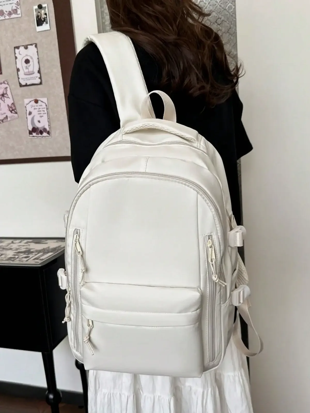 sac à dos en nylon léger, à la mode et décontracté, grande capacité, multi-compartiments, sac d'étudiant, sac de voyage, adapté à un usage quotidien