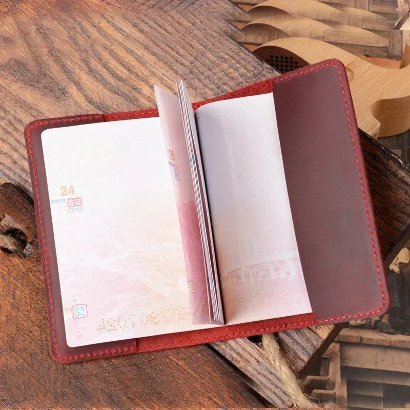 couverture de passeport en cuir véritable portugais rétro en cuir de vache porte-passeport portugais étui à passeport unisexe portefeuille de voyage passeport